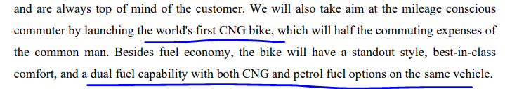 World First CNG Bike